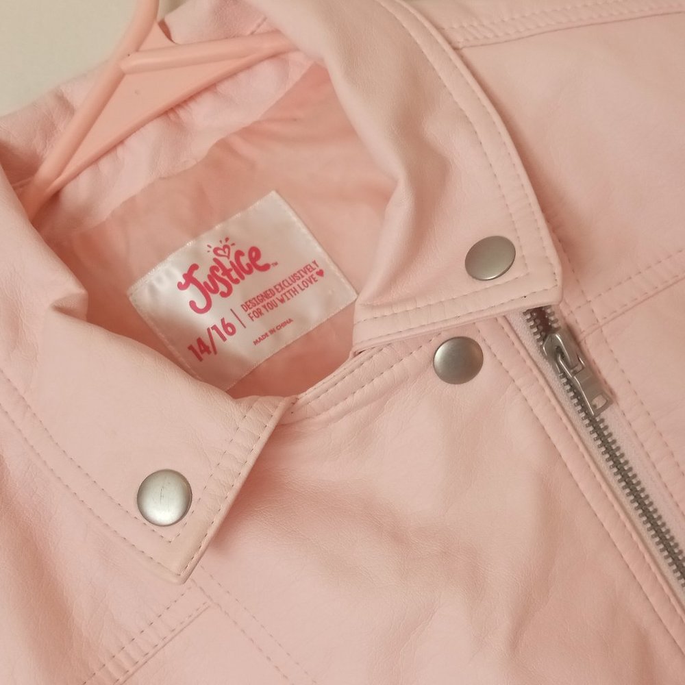 Baby pink pleather jacket
